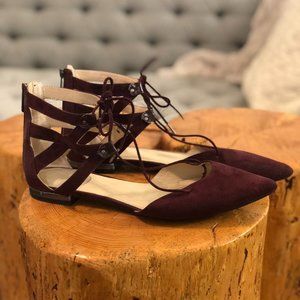 Women's Circus by Sam Edelman Haven lace up flats - burgundy/wine - size 8.5
